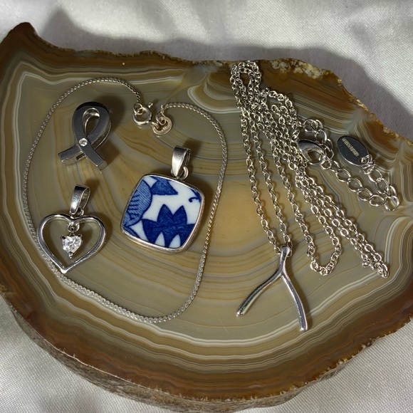 925 Sterling Silver Jewelry - STERLING SILVER LOT OF 5 JEWELRY ITEMS ALL NICE STERLING SILVER